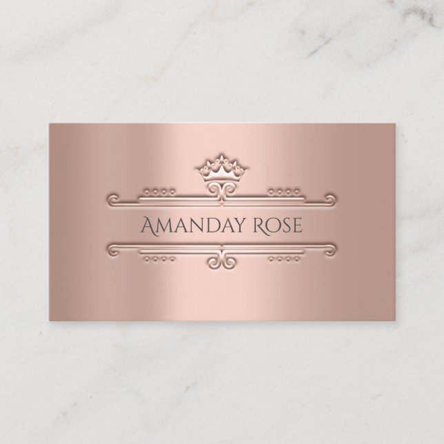 Carte De Visite Nom de marque royale Rose Couronne professionnelle (Devant)