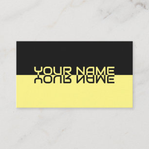 Carte De Visite Nom de reflet noir et jaune simple et élégant