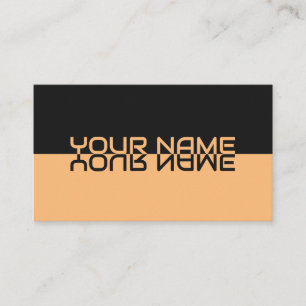 Carte De Visite Nom de réflexion noir et orange simplement élégant