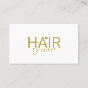 Carte De Visite Nom de script minimaliste Coiffeur coeur