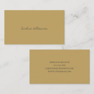 Carte De Visite Nom de script minimaliste contemporain jaune mouta