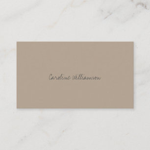 Carte De Visite Nom de script minimaliste contemporain Tan QR Brow