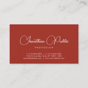 Carte De Visite Nom de script Modèle moderne élégant professionnel