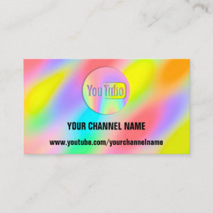 CARTE DE VISITE NOM DU CANAL VOUS TUBER LOGO QR CODE RAINBOW VIP