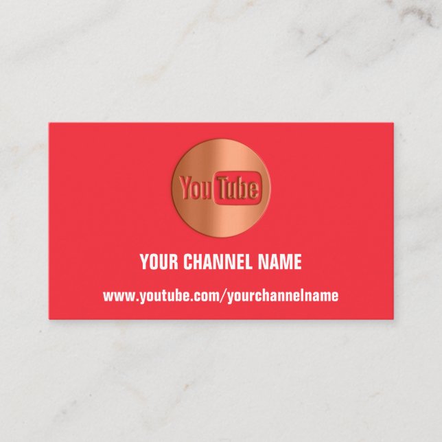 CARTE DE VISITE NOM DU CANAL YOUTUBER LOGO CODE QR CODE ROUGE (Devant)