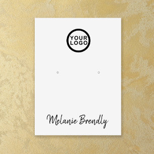 Carte De Visite Nom du logo argent noir Présentation de bijoux de 