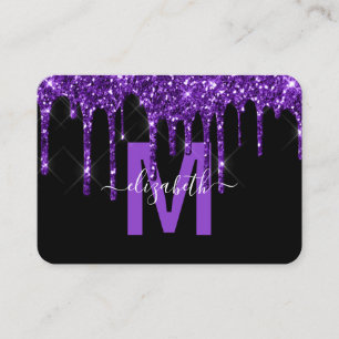 Carte De Visite Nom du monogramme de la Parties scintillant à gou