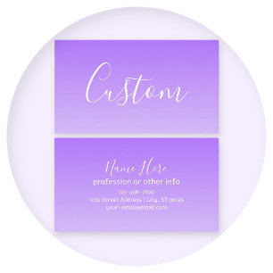 Carte De Visite Nom du script curatif et Ombre violet clair modifi