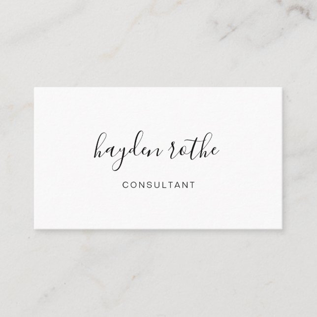 Carte De Visite Nom du script de calligraphie professionnelle simp (Devant)