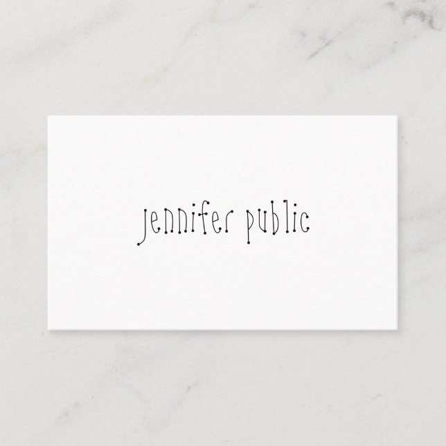 Carte De Visite Nom du script manuel moderne Texte Modèle Chic (Devant)