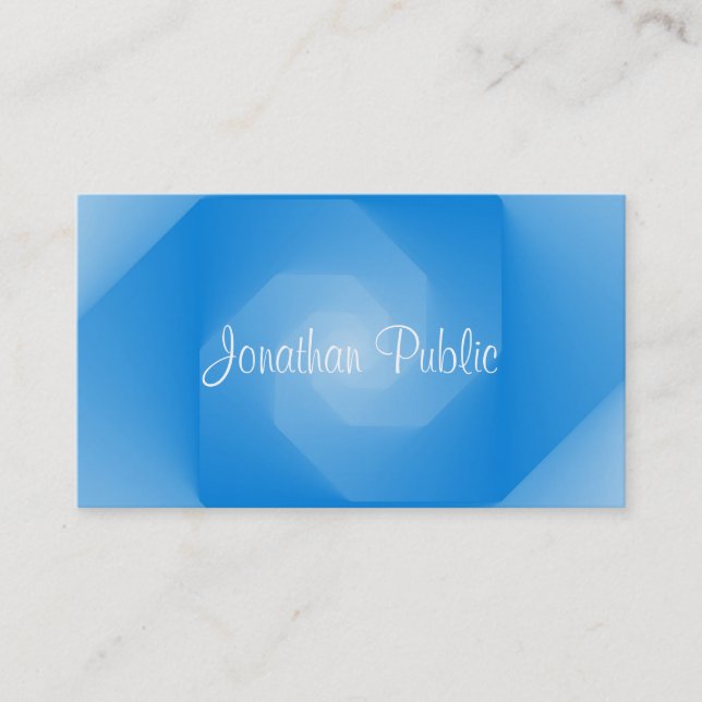 Carte De Visite Nom du script manuscrit du Modèle bleu professionn (Devant)