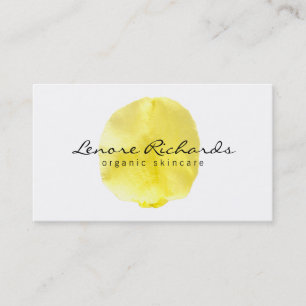 Carte De Visite Nom élégant avec Pétale Fleur Jaune II