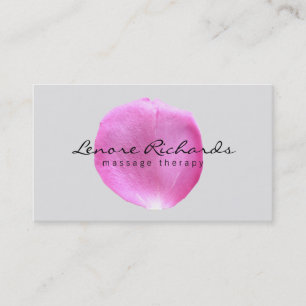 Carte De Visite Nom élégant avec Pétale rose Fleur II