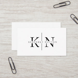 Carte De Visite Nom élégant moderne Initiales Monogramme