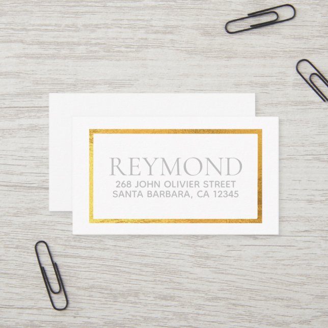 Carte De Visite Nom et adresse de l'entreprise Simple Chic (Devant/Arrière en situation)