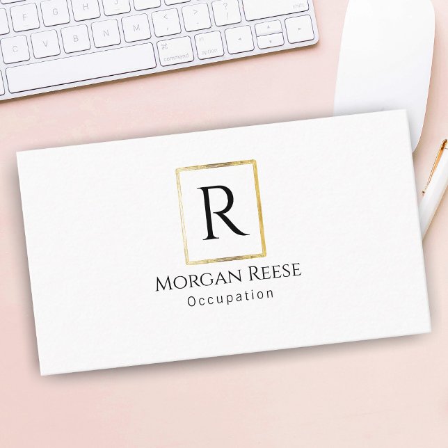 Carte De Visite Nom et monogramme, code QR, Gold Design (Créateur téléchargé)