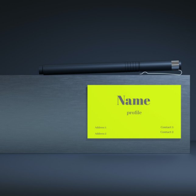Carte De Visite nom jaune fluorescent (Créateur téléchargé)