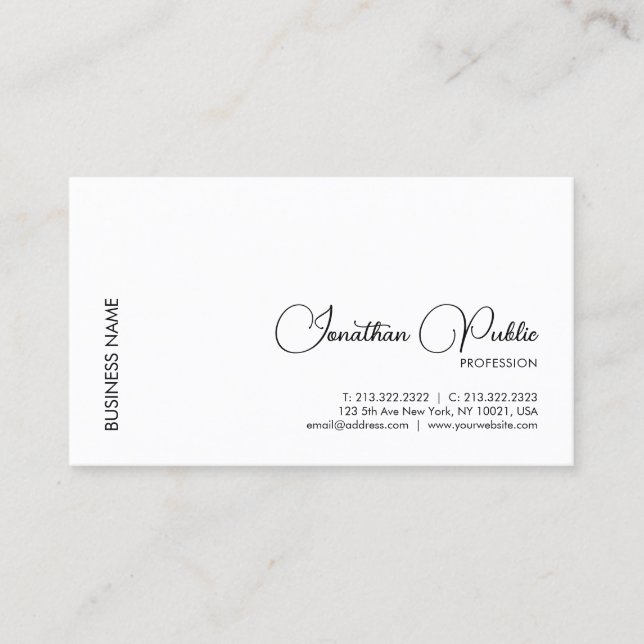 Carte De Visite Nom manuscrit Custom Company Logo Moderne (Devant)