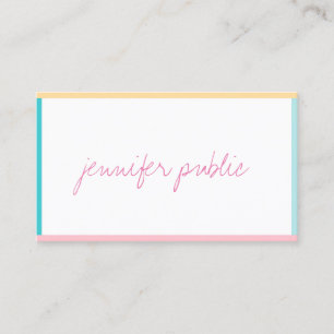 Carte De Visite Nom manuscrit Texte Moderne Modèle Couleurs tendan