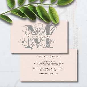 Carte De Visite Nom monogramme de typographie chic