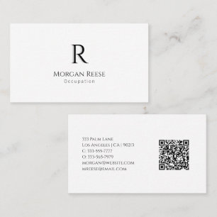 Carte De Visite Nom, Monogramme Ombre, Créer Votre Code QR, Vs 2