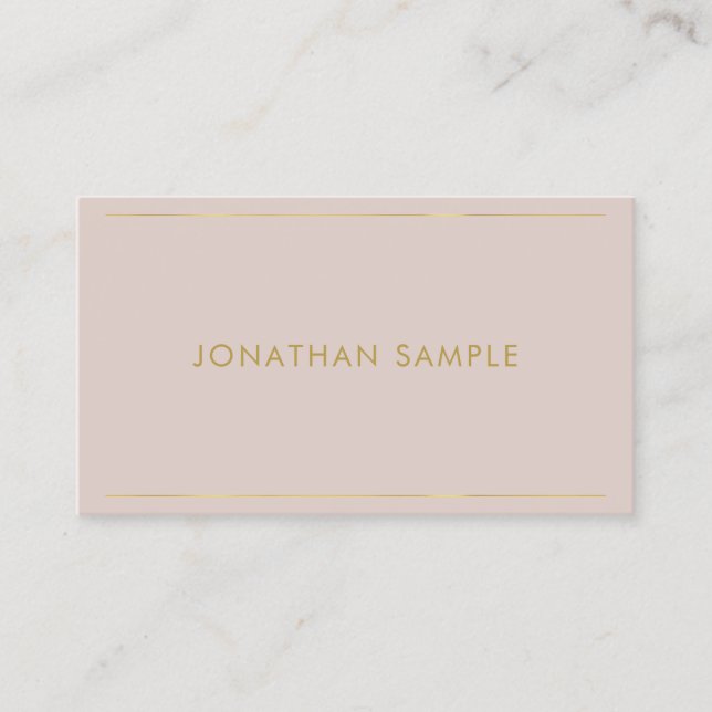 Carte De Visite Nom Or élégant Modèle Design simple moderne (Devant)