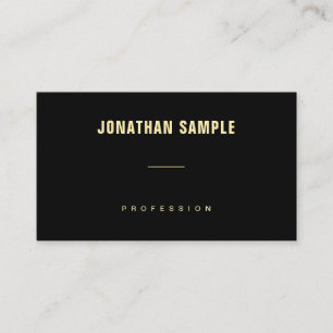 Carte De Visite Nom Or personnalisé Texte Modèle simple Moderne