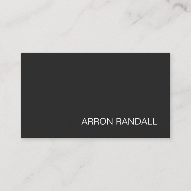 Carte De Visite Nom simple Black Modern Professional Networking (Devant)