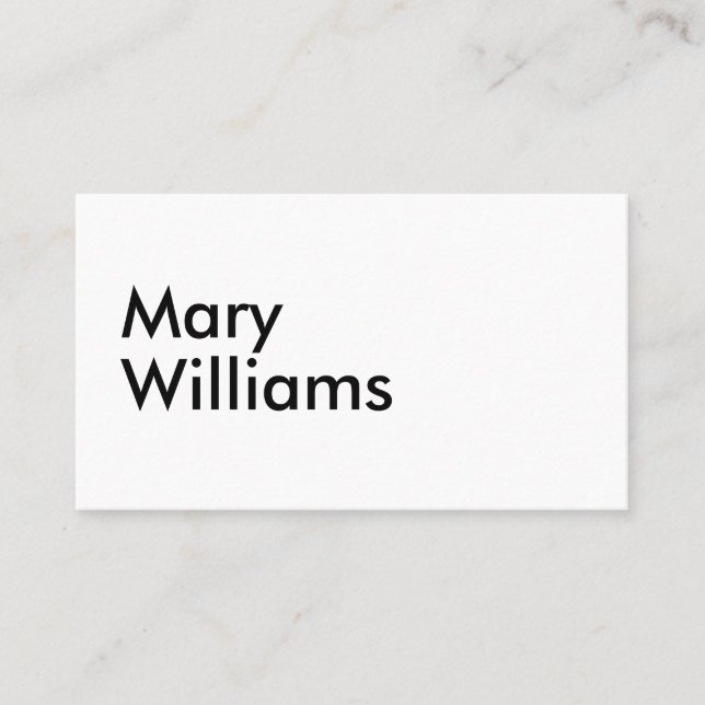 Carte De Visite Nom simple minimaliste personnalisé (Devant)