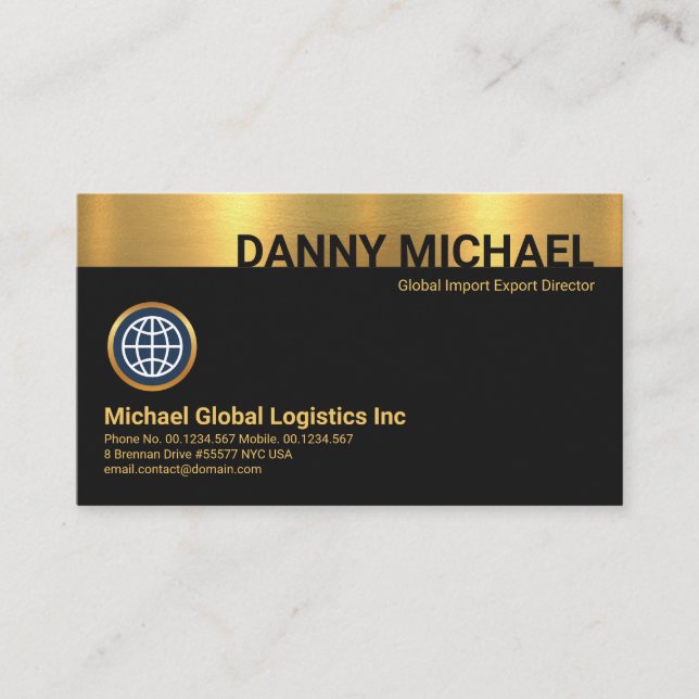 Carte De Visite Nom spécial Silhouette Gold Layer CEO Fondateur (Devant)