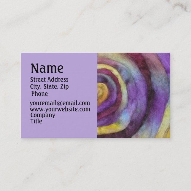 Carte de visite nomade teint par main (Devant)