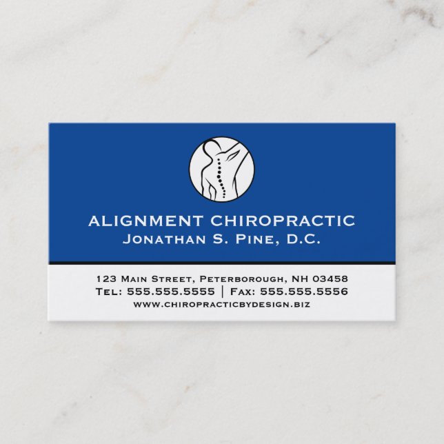 Carte De Visite Nomination multiple de chiropratique professionnel (Devant)