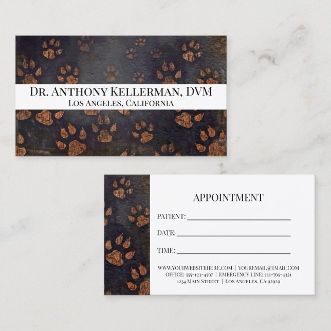 Carte De Visite Nomination vétérinaire (Devant / Derrière)