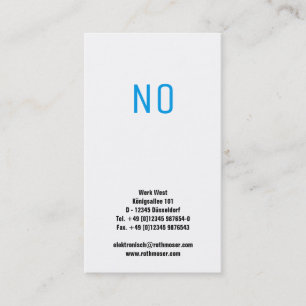 Carte De Visite Non ! Typographie Ludique