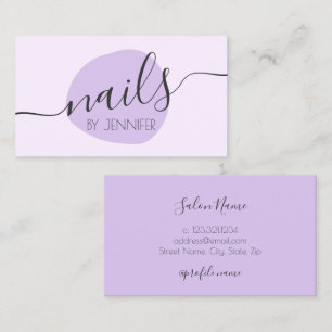 Carte De Visite Nongles violets minimaux modernes