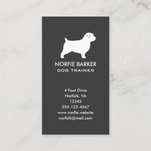 Carte De Visite Norfolk Terrier race Chien Silhouette verticale