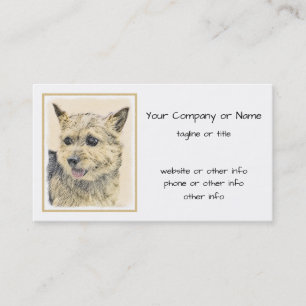 Carte De Visite Norwich Terrier Peinture - Cute Original Chien Art