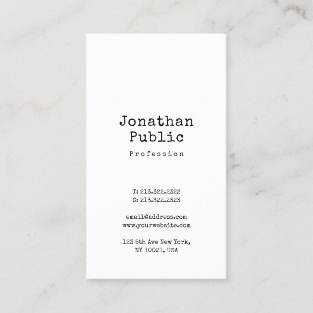 Carte De Visite Nostalgale Design élégant Rétro simple professionn (Devant)