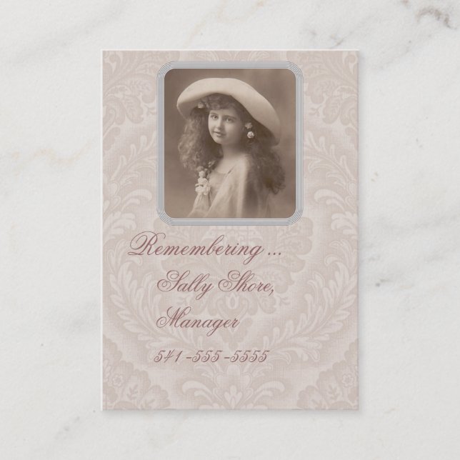 Carte de visite nostalgique se rappelant la fille (Devant)