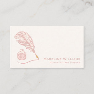 Carte De Visite Nota mobile rose Gold Quill QR Code