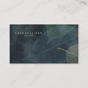 Carte de visite Notaire Grunge Leaf Veines