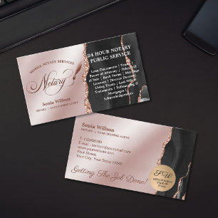 Carte De Visite Notaire mobile et agent de signature de prêt Rose 