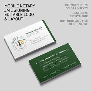 Carte De Visite Notaire Mobile Personnalisé Signature Légale Vert