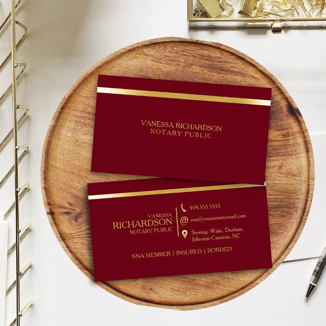 Carte De Visite Notaire professionnel de luxe Classy Red & Gold (Créateur téléchargé)