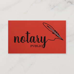 Carte De Visite Notaire Public Écriture Élégante Noir &  Blanc 