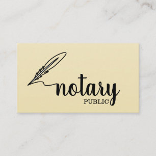 Carte De Visite Notaire Public Écriture Élégante Simple