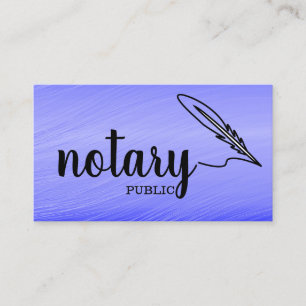 Carte De Visite Notaire Public Élégant Script Plain