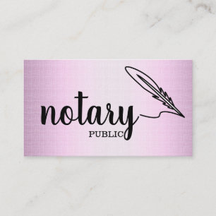 Carte De Visite Notaire Public Élégant Script Plain