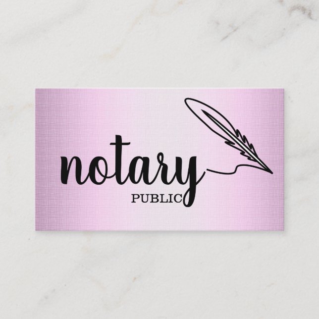 Carte De Visite Notaire Public Élégant Script Plain (Devant)