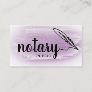 Carte De Visite Notaire Public Élégant Script Plain Noir & Blanc